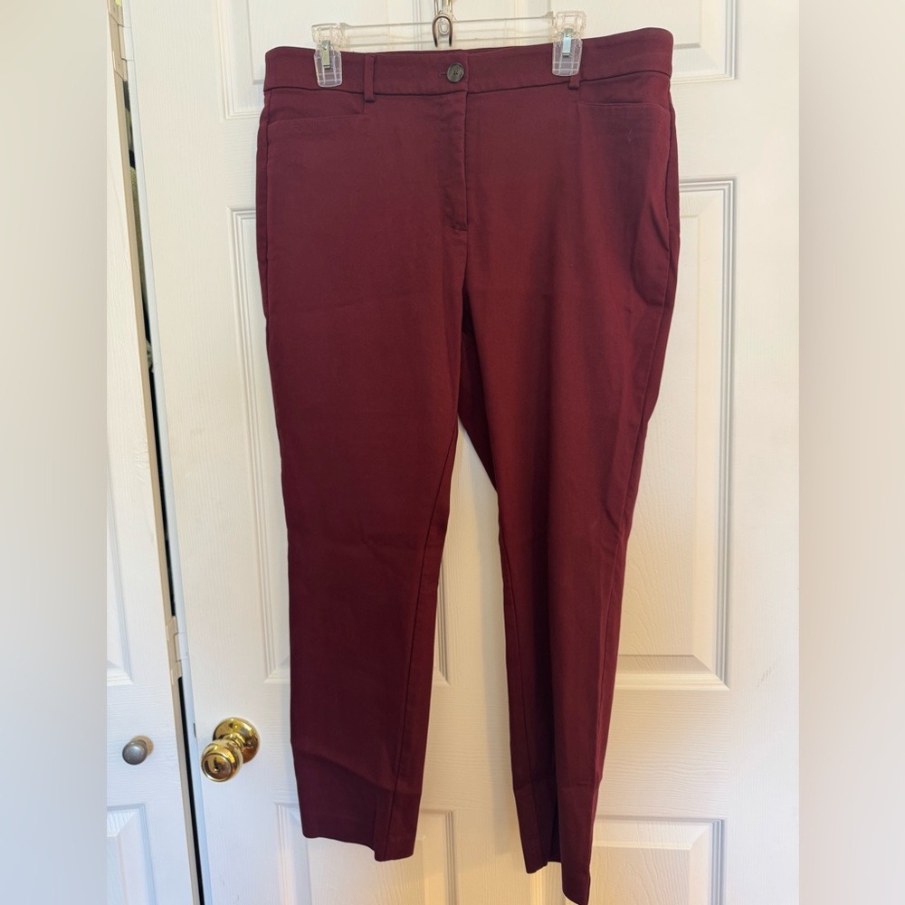 Burgundy Slim Fit Pants